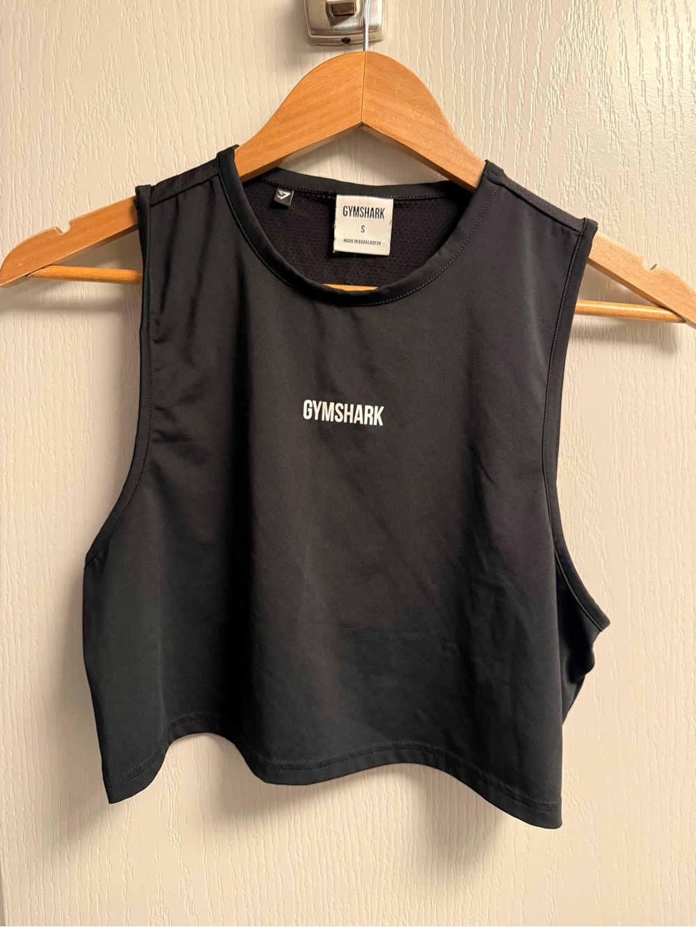Gymshark Black Crop Muscle Tank - Women's Activewear size Small, mesh back
